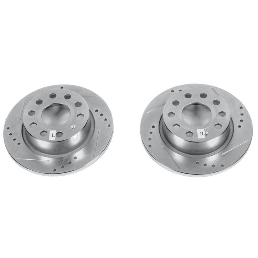 PowerStop EBR1207XPR PowerStop Evolution Performance Drilled, Slotted & Plated Brake Rotor Pair