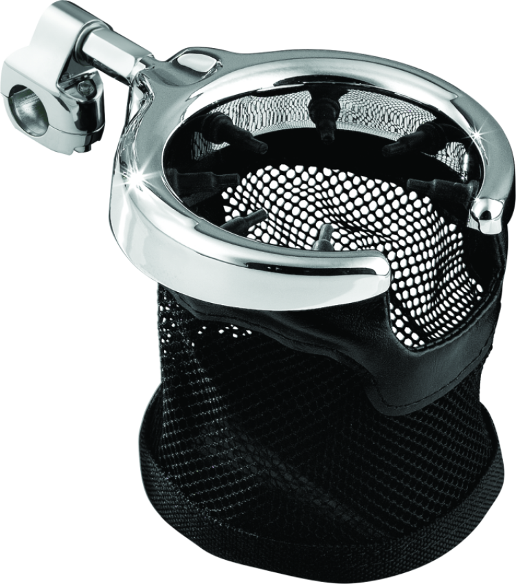 Kuryakyn 1475 Drink Holder With Basket 1-1/4in Mount Chrome