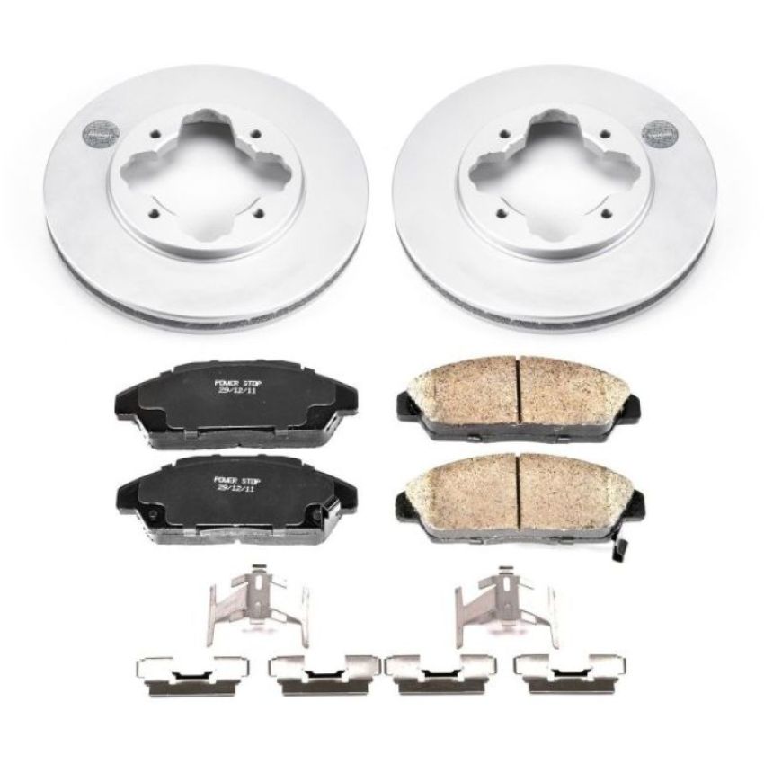 PowerStop CRK3164 Genuine Geomet Coated Rotor and Low-Dust Ceramic Brake Pad Kit