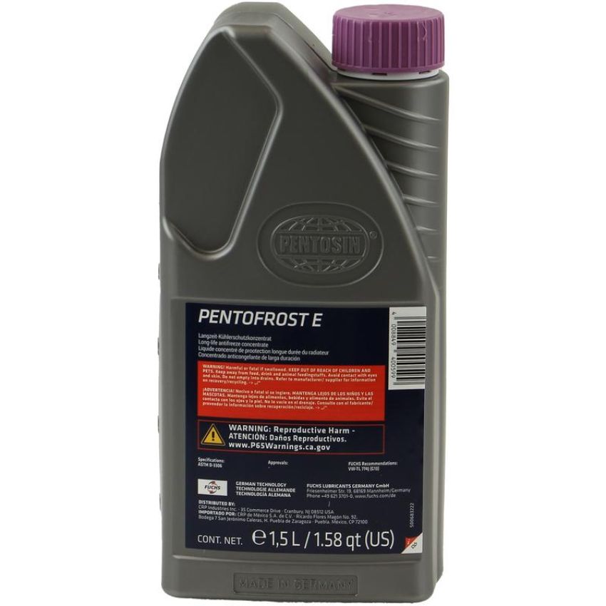 CRP PRODUCTS 8113106 Pentofrost E Antifreeze with silicates is nitrite, amine & phosphate free.