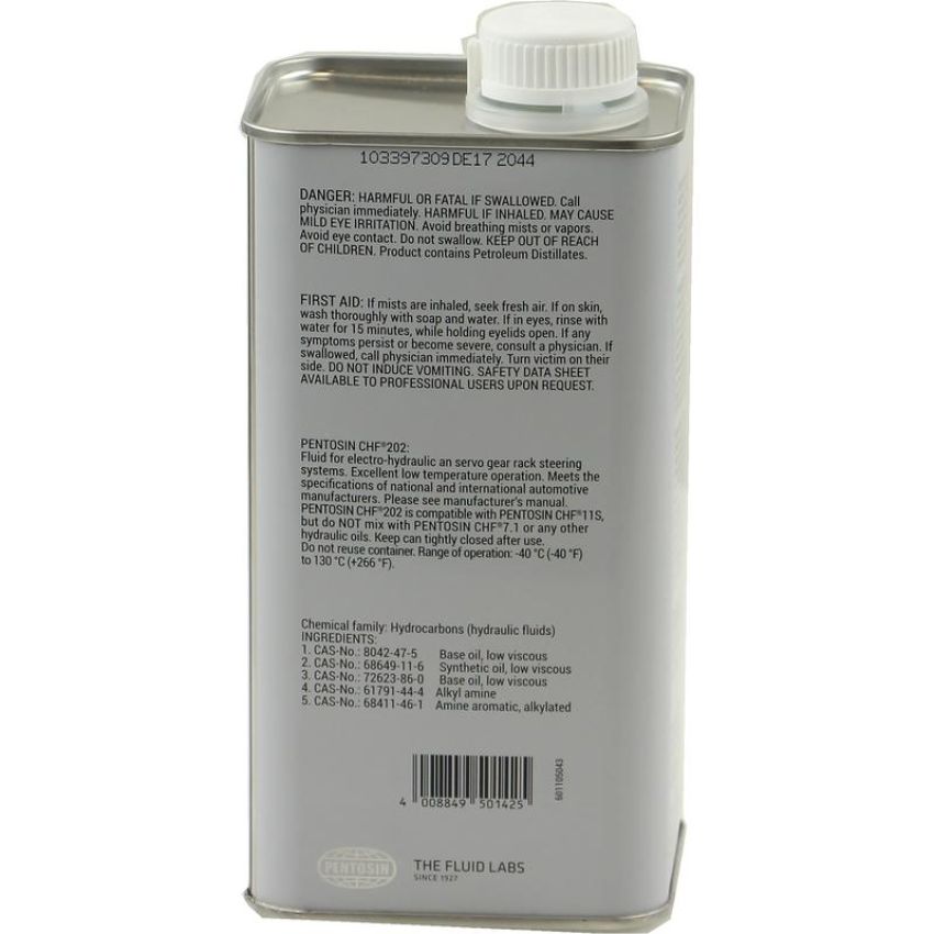 CRP PRODUCTS 8403107 Pentosin CHF 202 Hydraulic Fluid. Compatible with CHF 11S.
