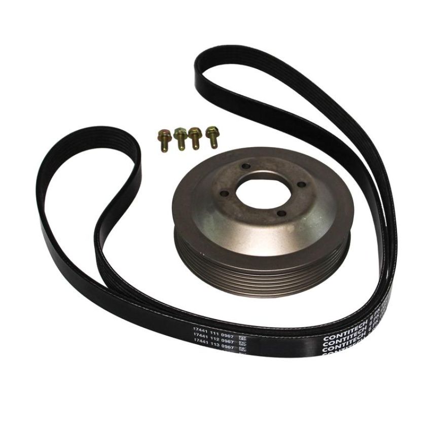 CRP PRODUCTS PKW0001 Rein Automotive Aluminum Water Pump Pulley and Belt Kit.