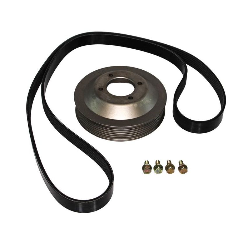 CRP PRODUCTS PKW0001 Rein Automotive Aluminum Water Pump Pulley and Belt Kit.