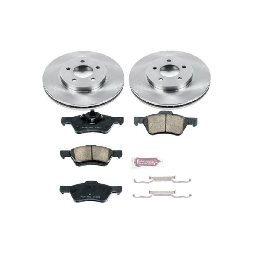 PowerStop KOE4581 OE Stock Replacement Low-Dust Ceramic Brake Pad and Rotor Kit