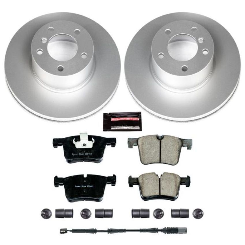 PowerStop CRK6743 Genuine Geomet Coated Rotor and Carbon-Fiber Ceramic Brake Pad Kit