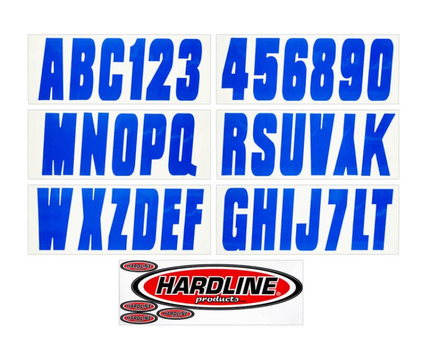 Hardline BLU350EC Boat Lettering Registration Kit 3 in. - 350 Blue Solid