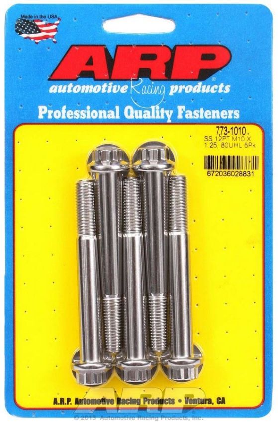 ARP ARP773-1010 Bolt Kit - SS 12pt 5pk 10mm x 1.25 x 80mm
