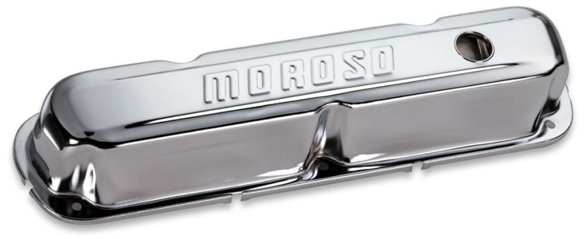 MOROSO MOR68161 Chrome B/E Valve Covers SBM Tall w/Baffle