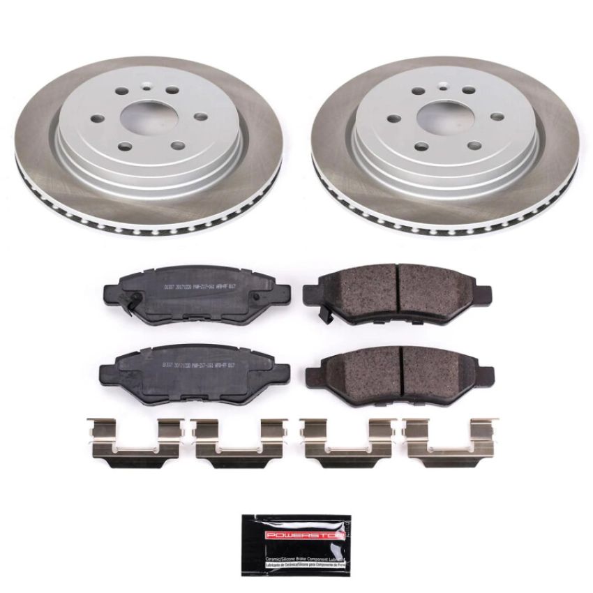 PowerStop SC5543 Semi-Coated Rotor and Low-Dust Ceramic Brake Pad Kit