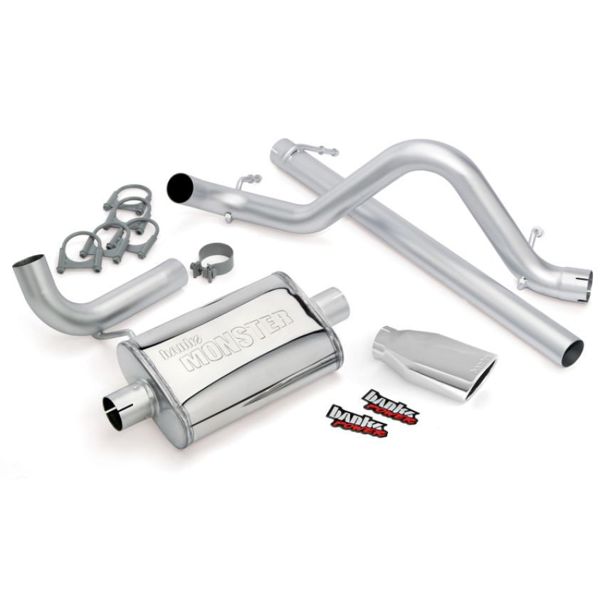 Banks Power 51321 07-11 Jeep 3.8L Wrangler - 2dr Monster Exhaust System - SS Single Exhaust w/ Chrome Tip