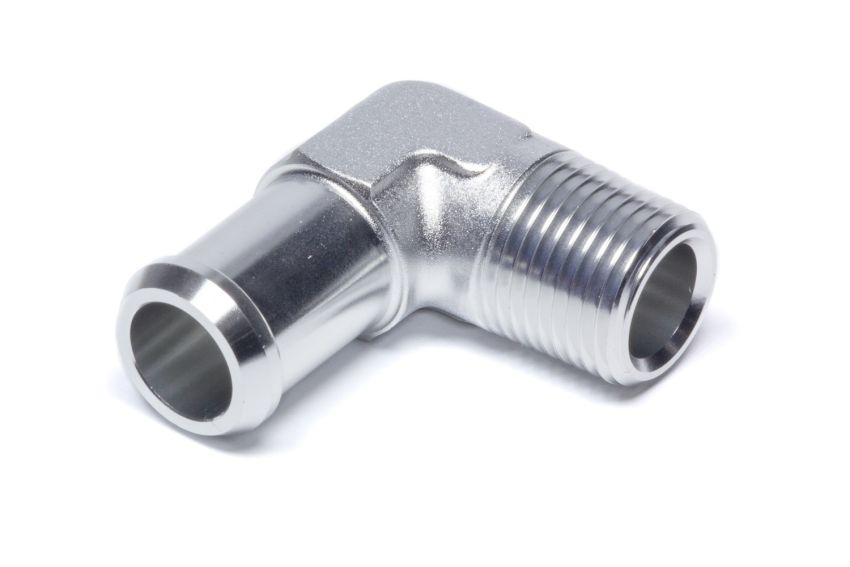 EDELBROCK EDE8166 Hose End  90-deg 1/2npt to 3/4 Barb  Clear