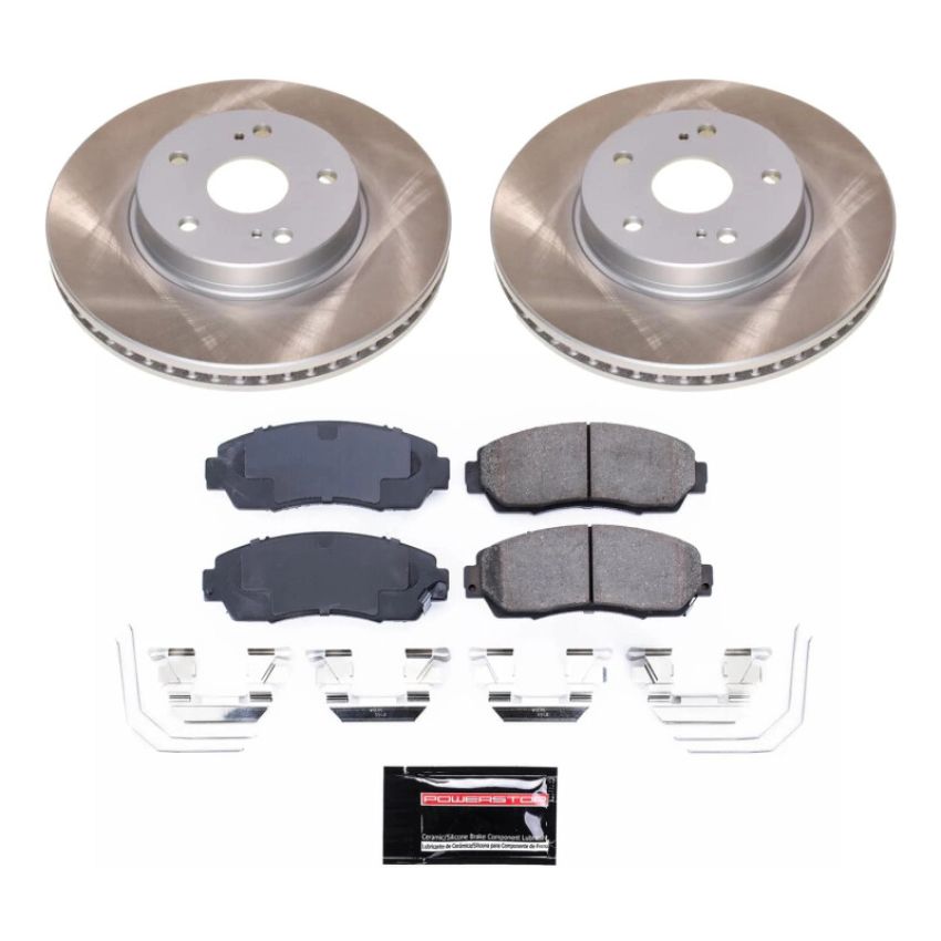 PowerStop SC7356 Semi-Coated Rotor and Low-Dust Ceramic Brake Pad Kit