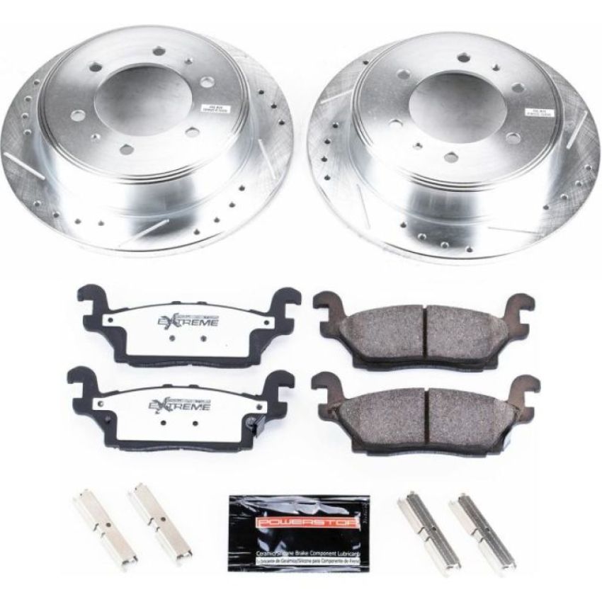 PowerStop K3067-36 Z36 Truck and SUV Carbon-Fiber Ceramic Brake Pad and Drilled & Slotted Rotor Kit