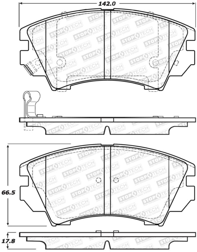 Stoptech 308.14040 Street Brake Pads - Rear