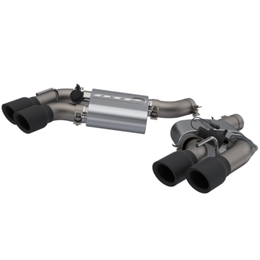 QTP 400117B 2016-2024 Chevrolet Camaro SS   Screamer Axle Back Quad Tip Bumper Black Tips