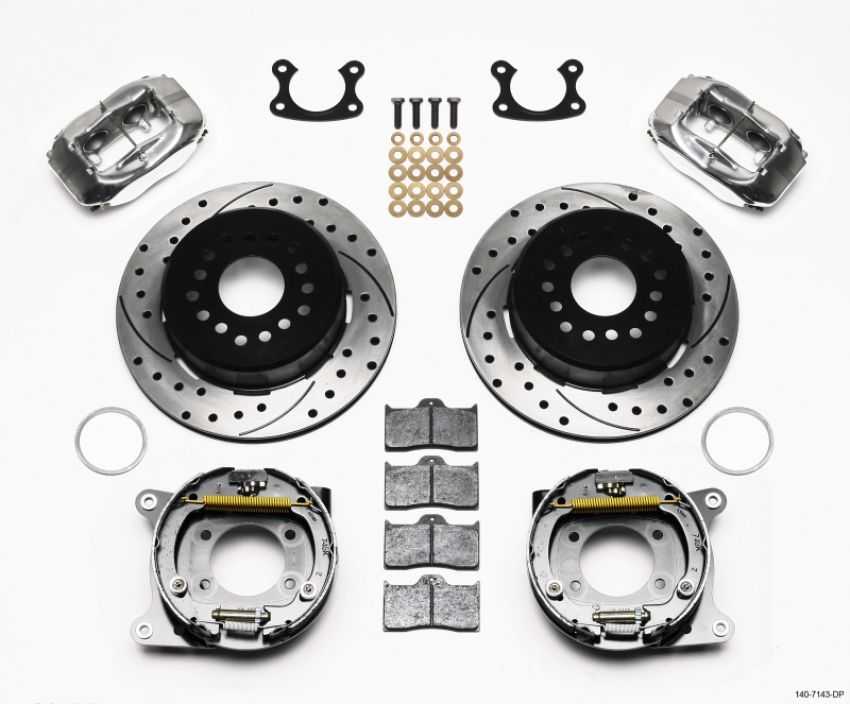 Wilwood 140-7143-DP Forged Dynalite P/S P-B Kit Drilled Polished Small Ford 2.66in Offset