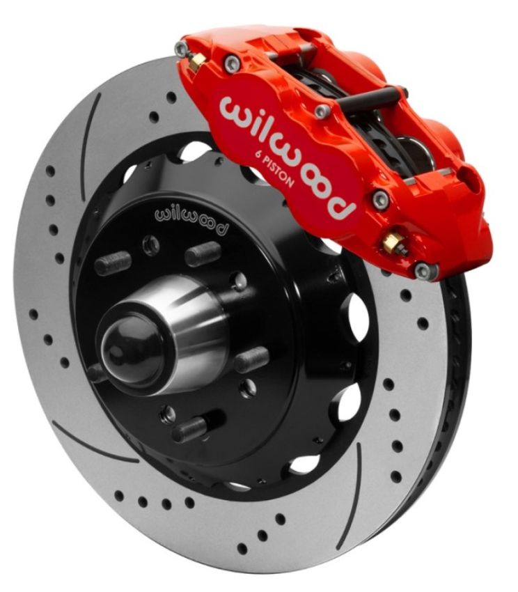 Wilwood 140-15942-DR Forged Narrow Superlite 6R Front Big Brake Kit 14in Rotors 63-87 C10 - Red