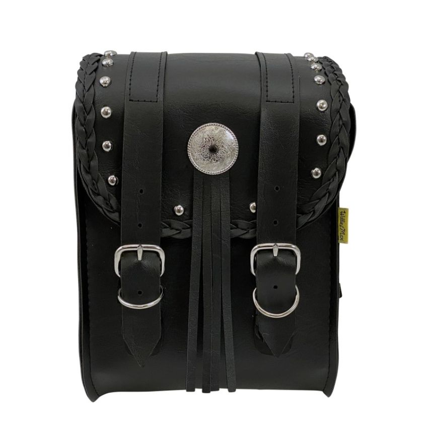 Willie & Max 58431-00 Universal Warrior Sissy Bar Bag (8 in L x 10 in W x 4.5 in H) - Black