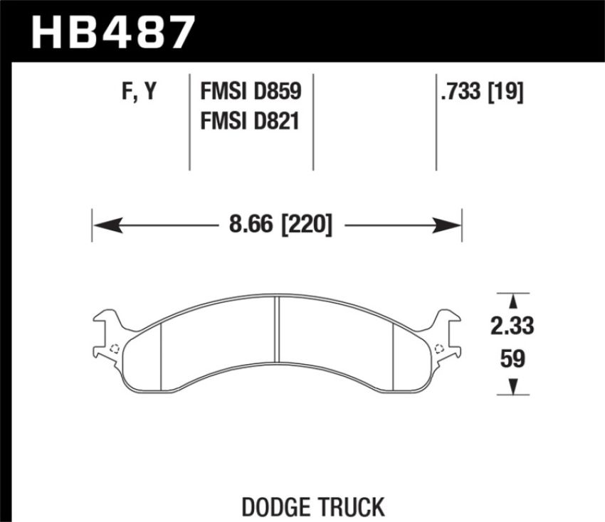Hawk Performance HB487Y.733 LTS Disc Brake Pad