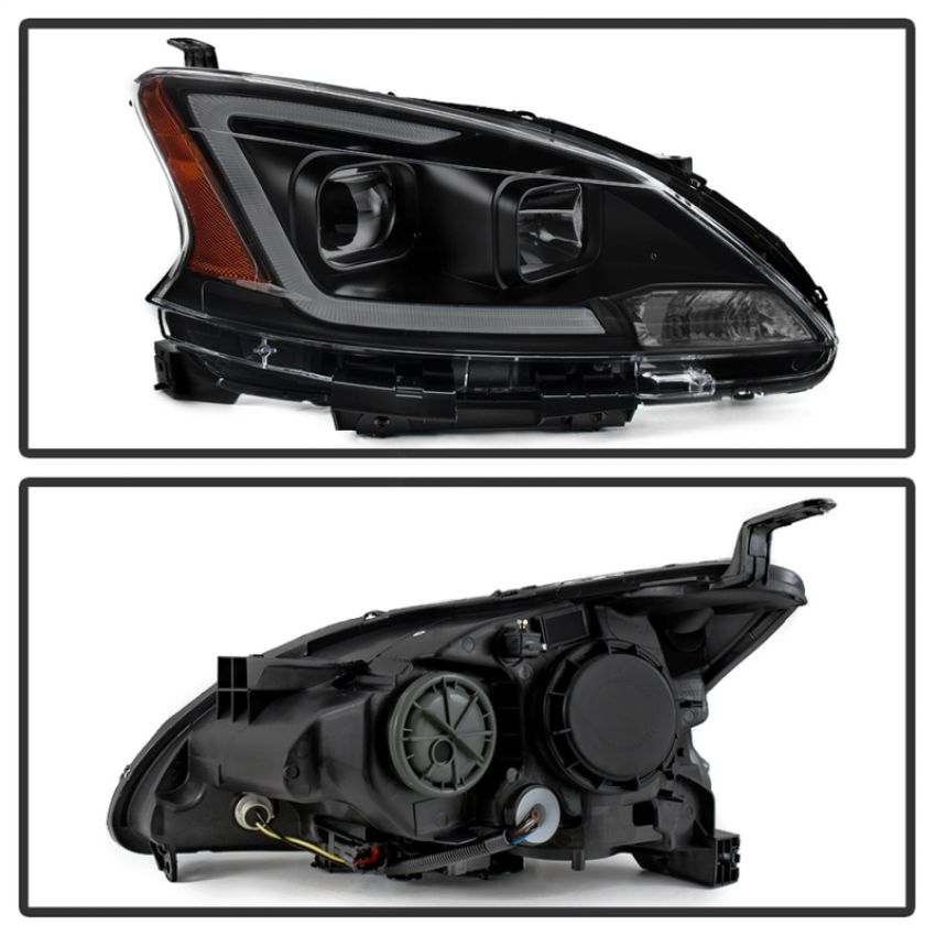 SPYDER 9042973 xTune 13-15 Nissan Sentra DRL LED Light Bar Proj Halogen Headlights - Blk Smoke (PRO-JH-NS13-LB-BSM)