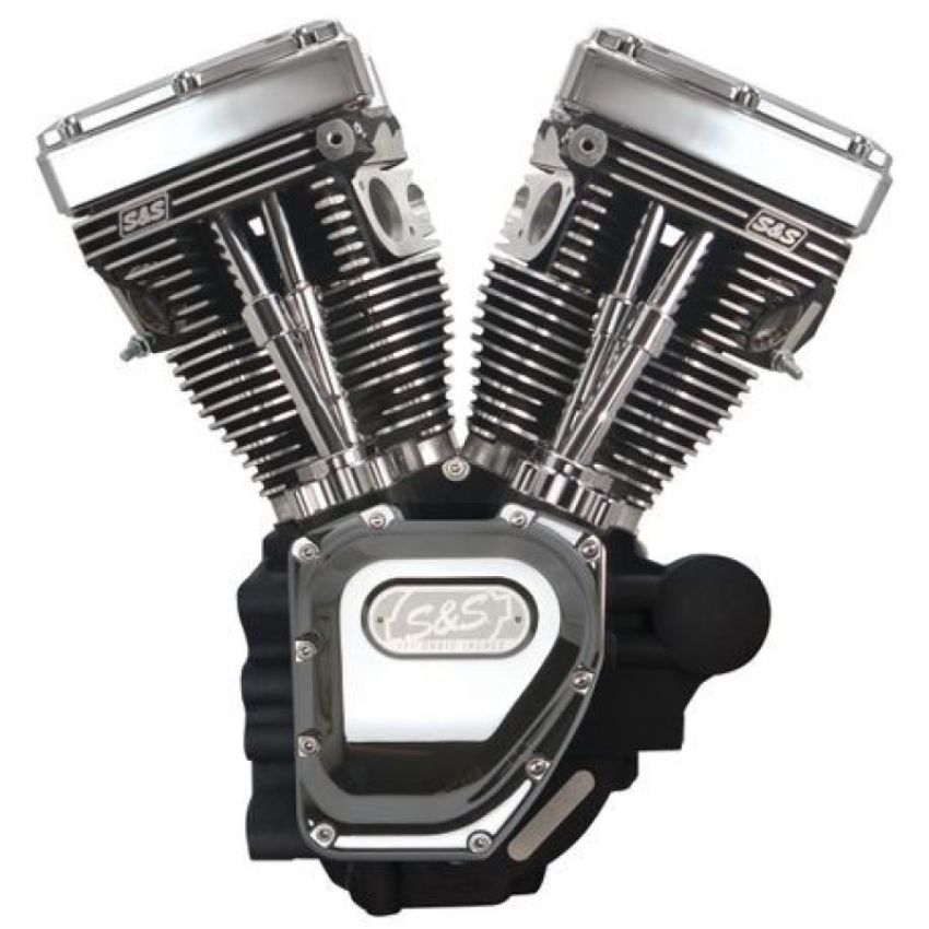 S&S Cycle 310-0402A 07-16 Touring Models T111 T-Series Long Block Engine - Wrinkle Black