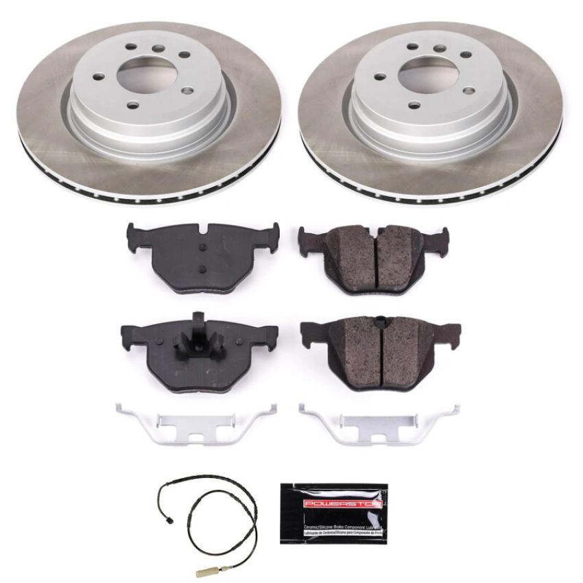 PowerStop SC5982 Semi-Coated Rotor and Low-Dust Ceramic Brake Pad Kit