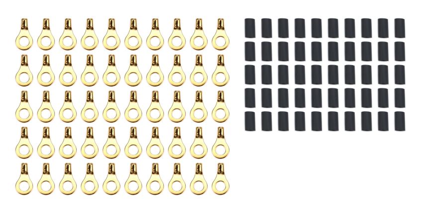 QUICKCAR RACING PRODUCTS QRP57-463-50 Ring Terminal 5/16in 10- 12 Ga w/Heat Shrink 50pk