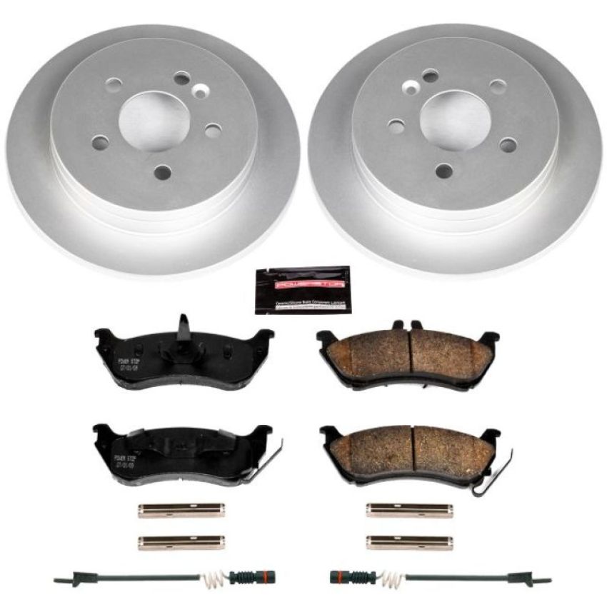 PowerStop CRK866 Genuine Geomet Coated Rotor and Carbon-Fiber Ceramic Brake Pad Kit