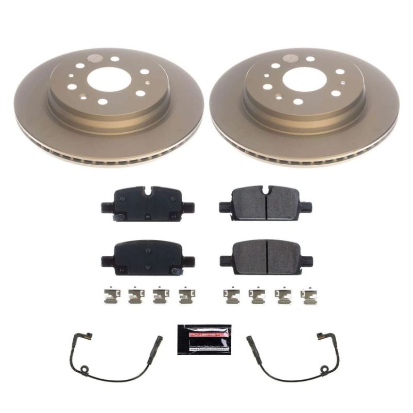 PowerStop CRK8173 Genuine Geomet Coated Rotor and Low-Dust Ceramic Brake Pad Kit