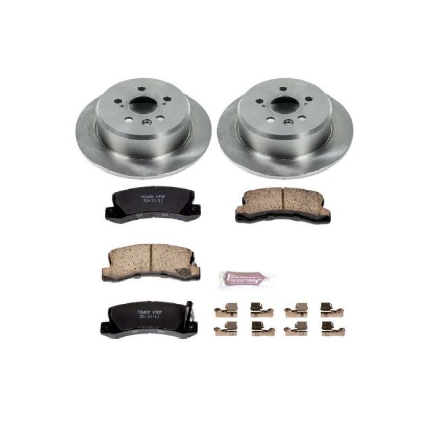 PowerStop KOE3147 OE Stock Replacement Low-Dust Ceramic Brake Pad and Rotor Kit