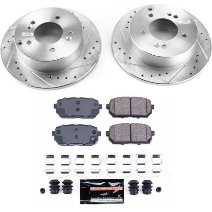 PowerStop K5853 Z23 Daily Driver Carbon-Fiber Ceramic Brake Pad and Drilled & Slotted Rotor Kit