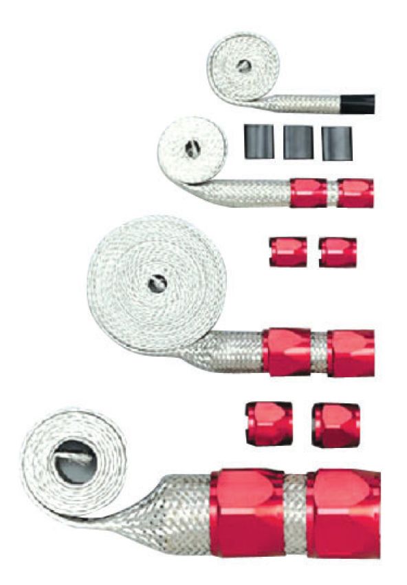 RACING POWER CO-PACKAGED RPCR6676 Red Braided Hose Sleevin g Kit