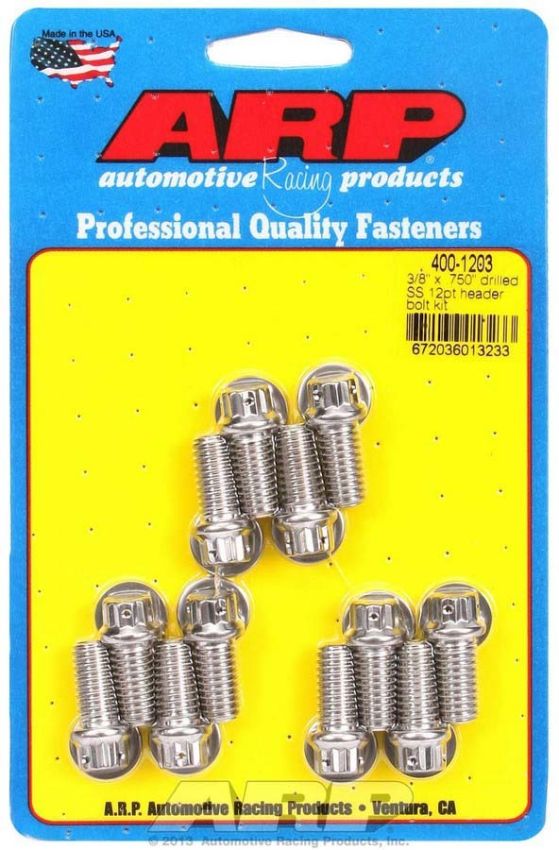 ARP ARP400-1203 S/S Header Bolt Kit - 3/8 x .750 UHL (12)