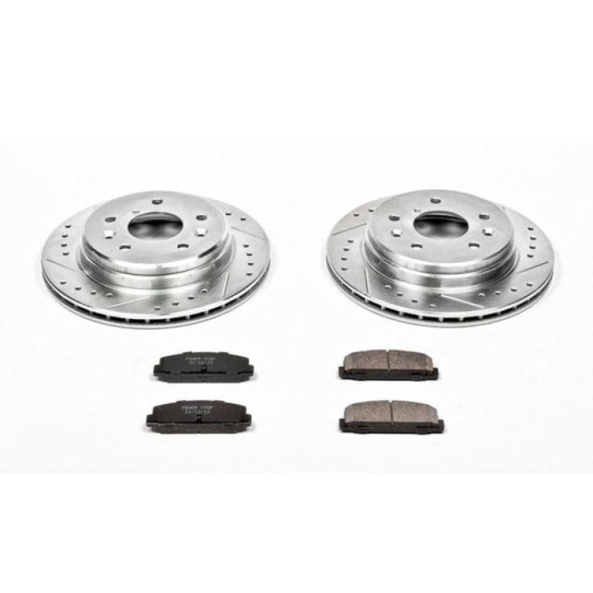 PowerStop K472 Z23 Daily Driver Carbon-Fiber Ceramic Brake Pad and Drilled & Slotted Rotor Kit