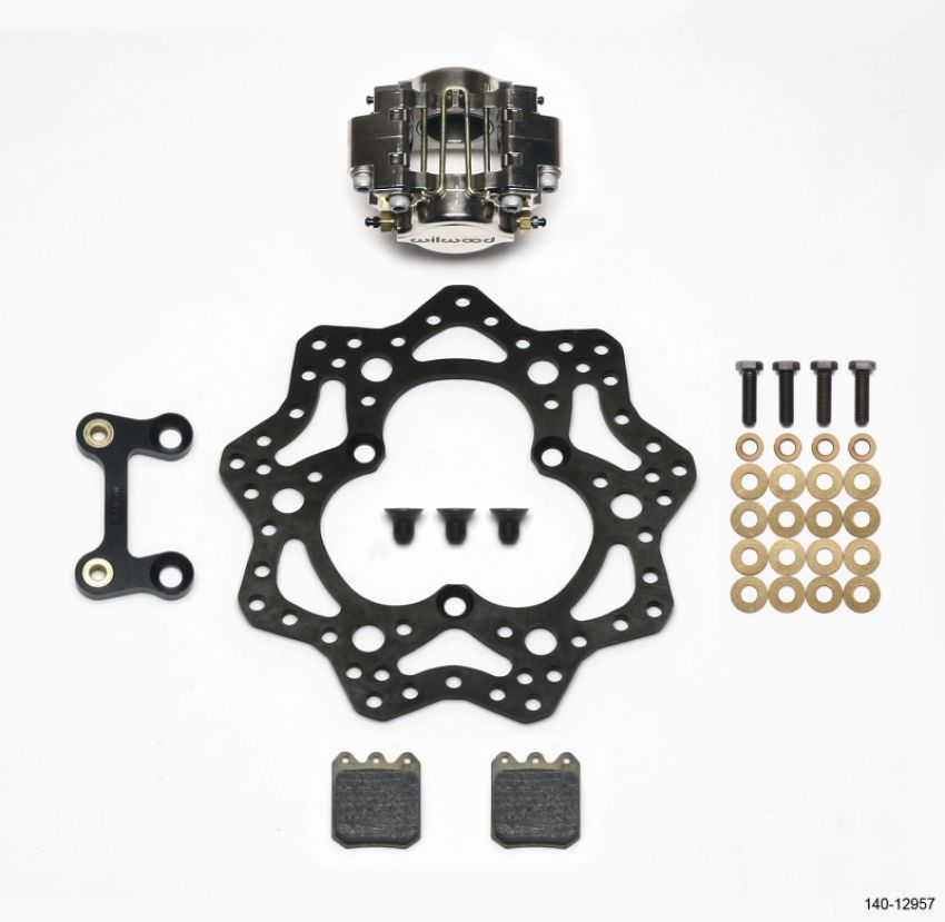 Wilwood 140-12957 Dynapro Single LW Left Front Kit - Sprint 11.00in Scalloped Steel Rotor