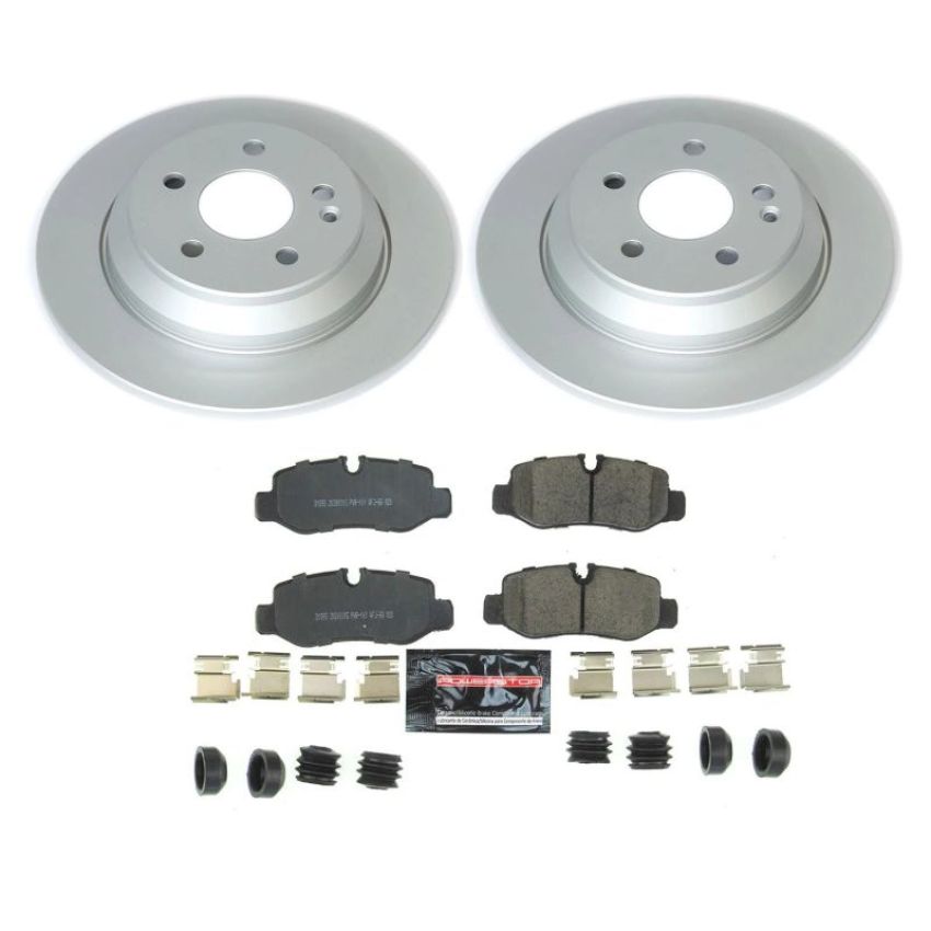 PowerStop CRK8220 Genuine Geomet Coated Rotor and Carbon-Fiber Ceramic Brake Pad Kit