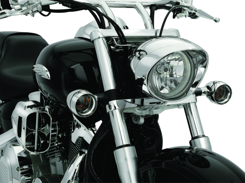 Kuryakyn 2270 Deep Dish Bezels With Smoke Lenses Red Light