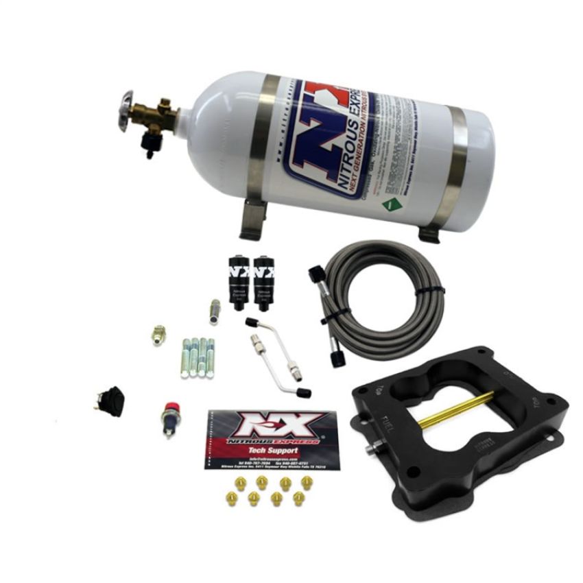 Nitrous Express 40080-10 Q-JET/HOLLEY SPREAD BORE HITMAN (100-150-200HP) WITH 10LB BOTTLE