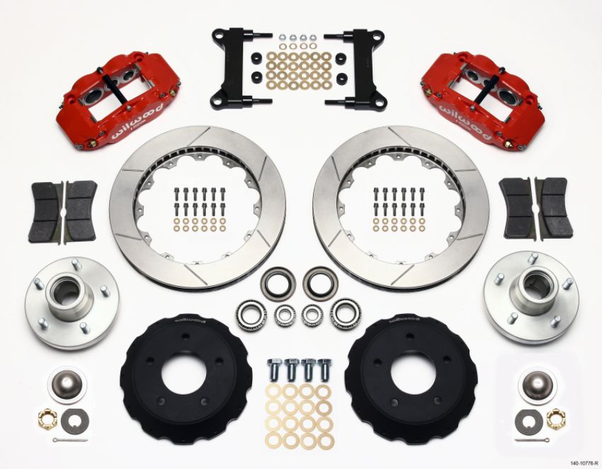 Wilwood 140-10776-R Narrow Superlite 6R Front Hub Kit 14.00in Red Chevy C-10 60-87 CPP Drop Spindle