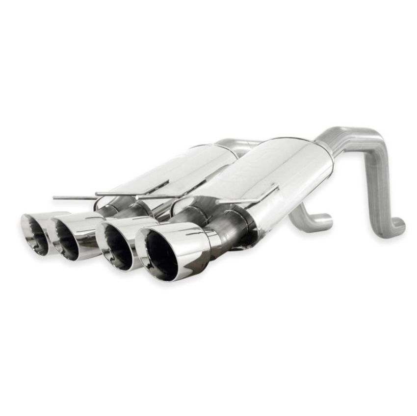 Stainless Works ZO6CBCQUAD 2006-13 Corvette C6ZO6/ZR1 3in Axleback Chambered Mufflers Quad 4in Rolled Edge Tips