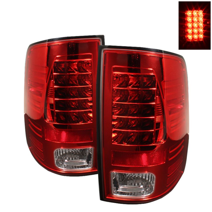 SPYDER 5017567 LED Tail Lights - Red Clear