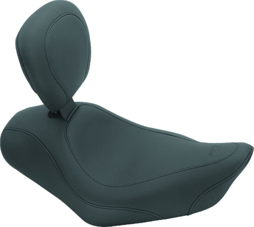 Mustang Motorcycle 79235 Mustang 00-08 Kawasaki Classic FI, Nomad FI Vintage 2PC Seat w/Driver Backrest - Black