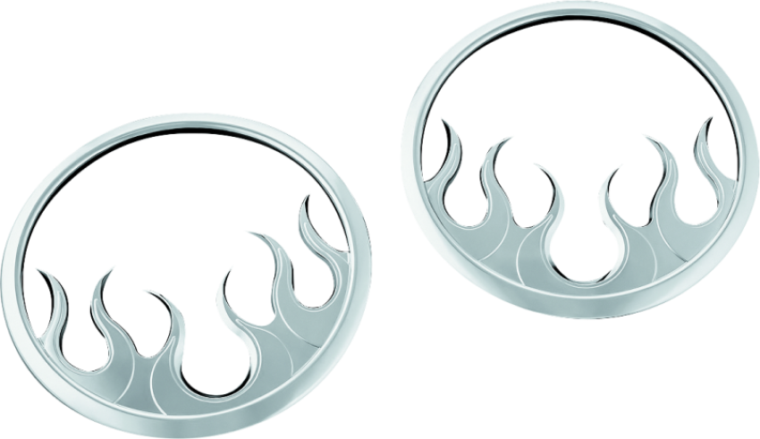 Kuryakyn 7374 Flame Speaker Grills For 14-Up Touring Models Chrome