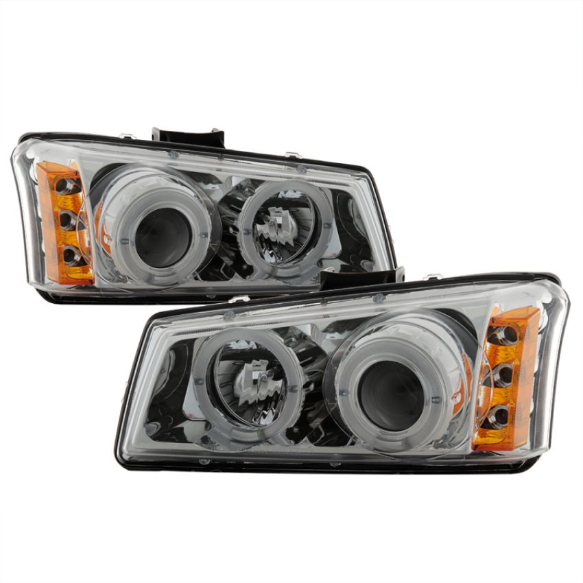 SPYDER 5009463 Projector Headlights - LED Halo - Amber Reflector - Chrome