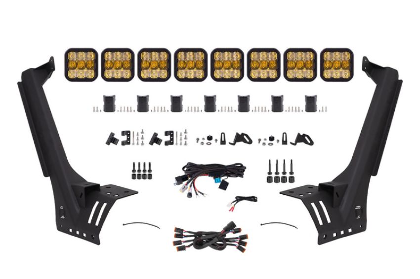 Diode Dynamics DD7263 Jeep JL SS5 Pro CrossLink Windshield - Yellow Combo Lightbar Kit