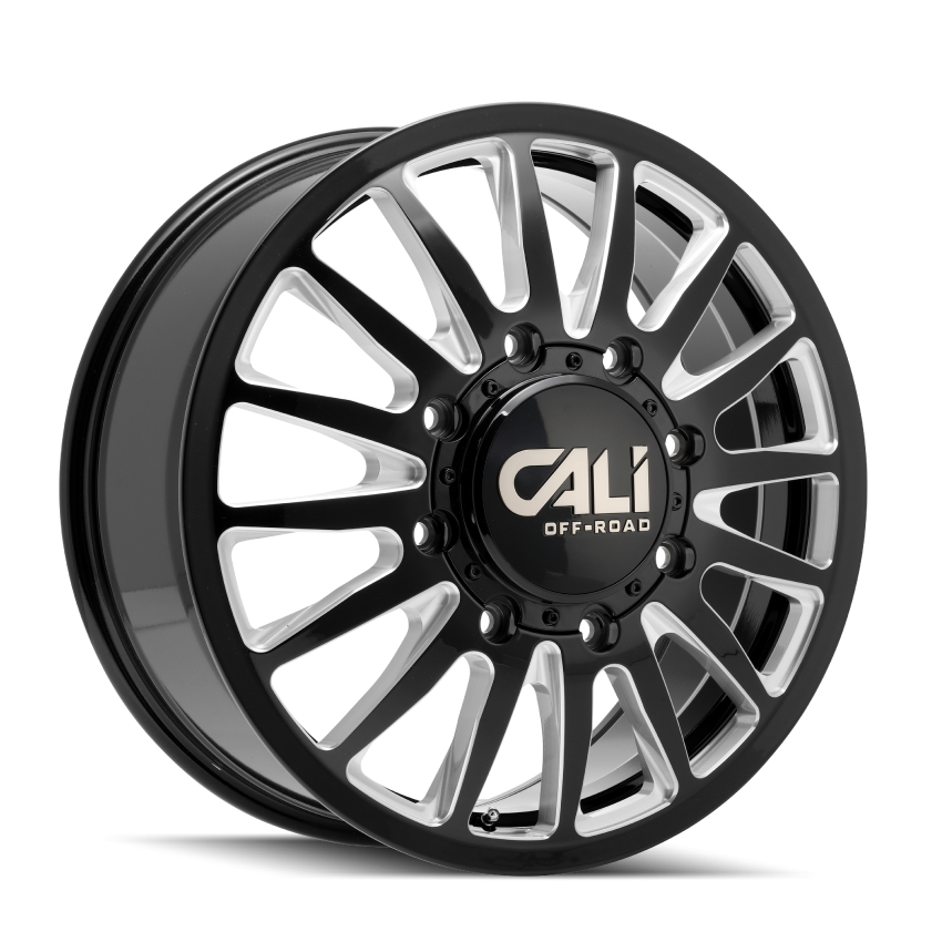 Cali Offroad 9110D2879BMF115 SUMMIT DUALLY FRONT (9110) GLOSS BLACK MILLED