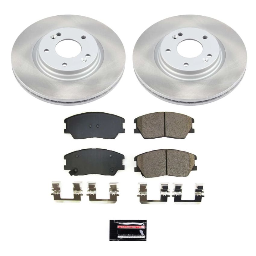 PowerStop SC8674 Semi-Coated Rotor and Low-Dust Ceramic Brake Pad Kit
