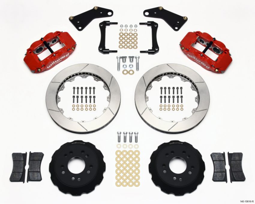 Wilwood 140-10616-R Narrow Superlite 6R Front Hat Kit 13.06in Red 65-82 Corvette C2/C3