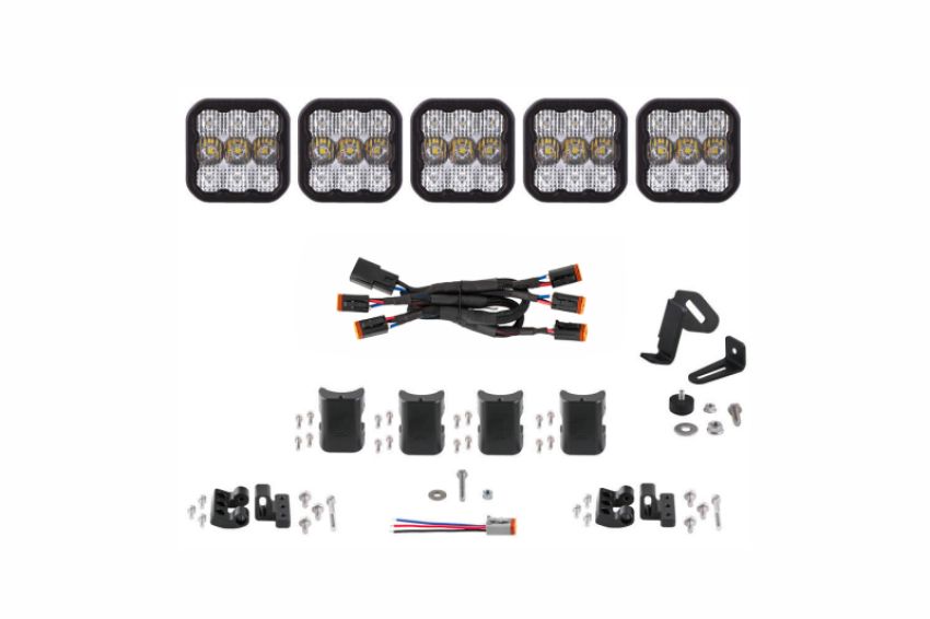 Diode Dynamics DD6796 SS5 Sport Universal CrossLink 5-Pod Lightbar - White Combo