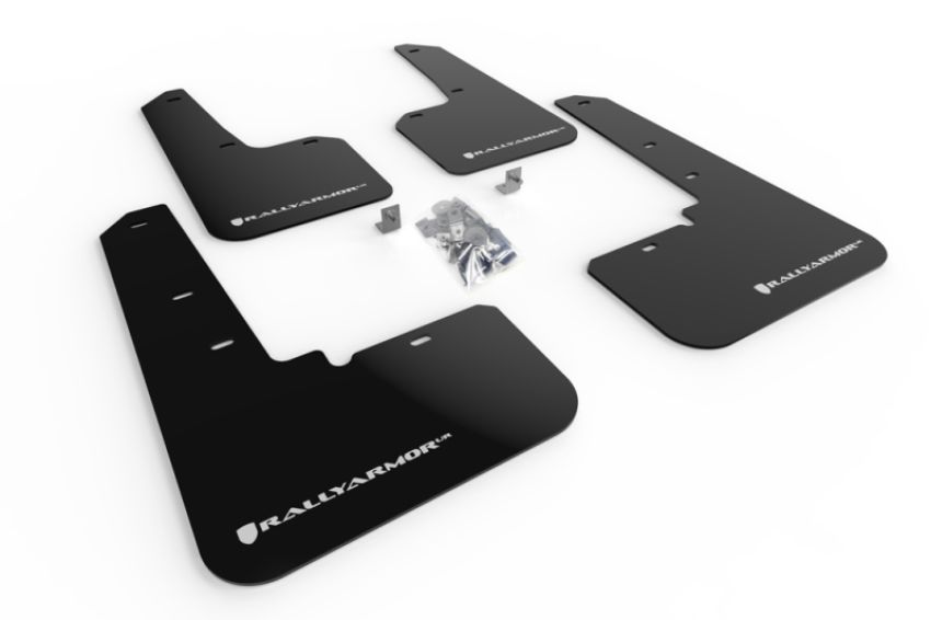 Rally Armor MF66-UR-BLK/WH Black Mud Flap/White Logo